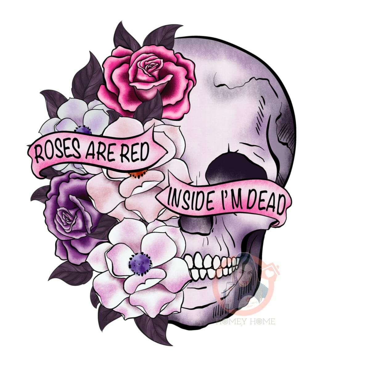 078EFB97-ECF0-4366-A1CF-A80129BF3801 Vday Skull Head Print - Image 1
