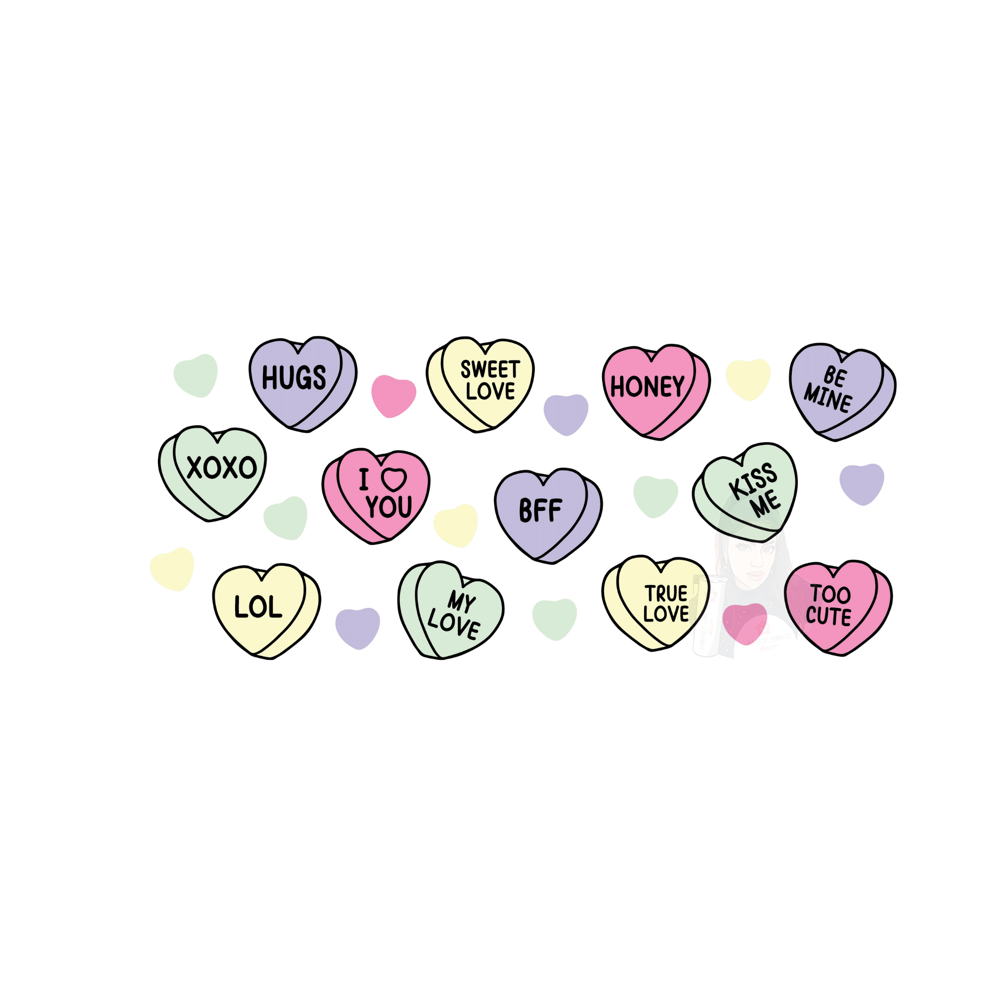 Untitled design (1) Candy Hearts Libbey 16Oz Wrap uvdtf - Image 1
