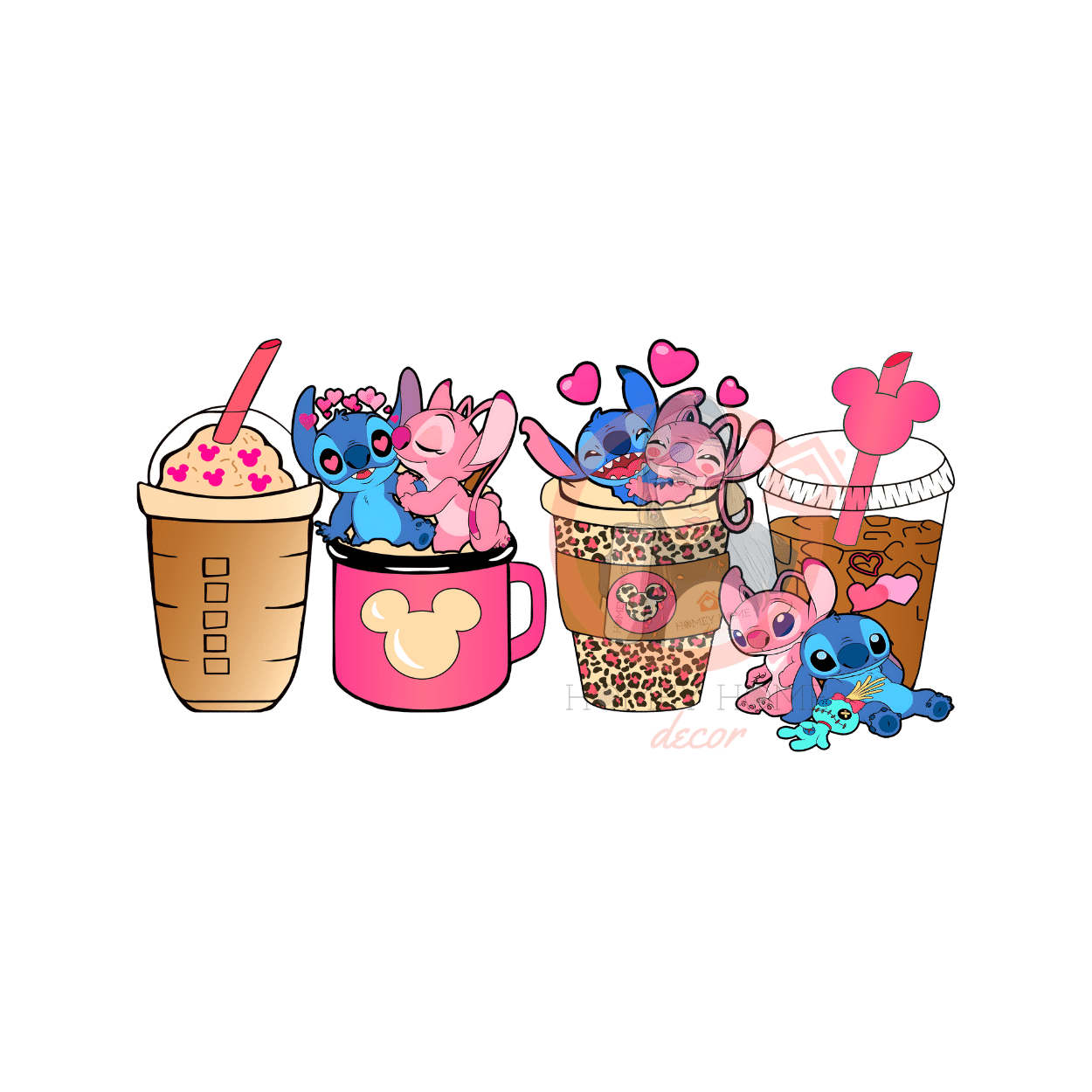 angel-stitch coffee latte Valentines 20 Libbey Wrap - Image 1