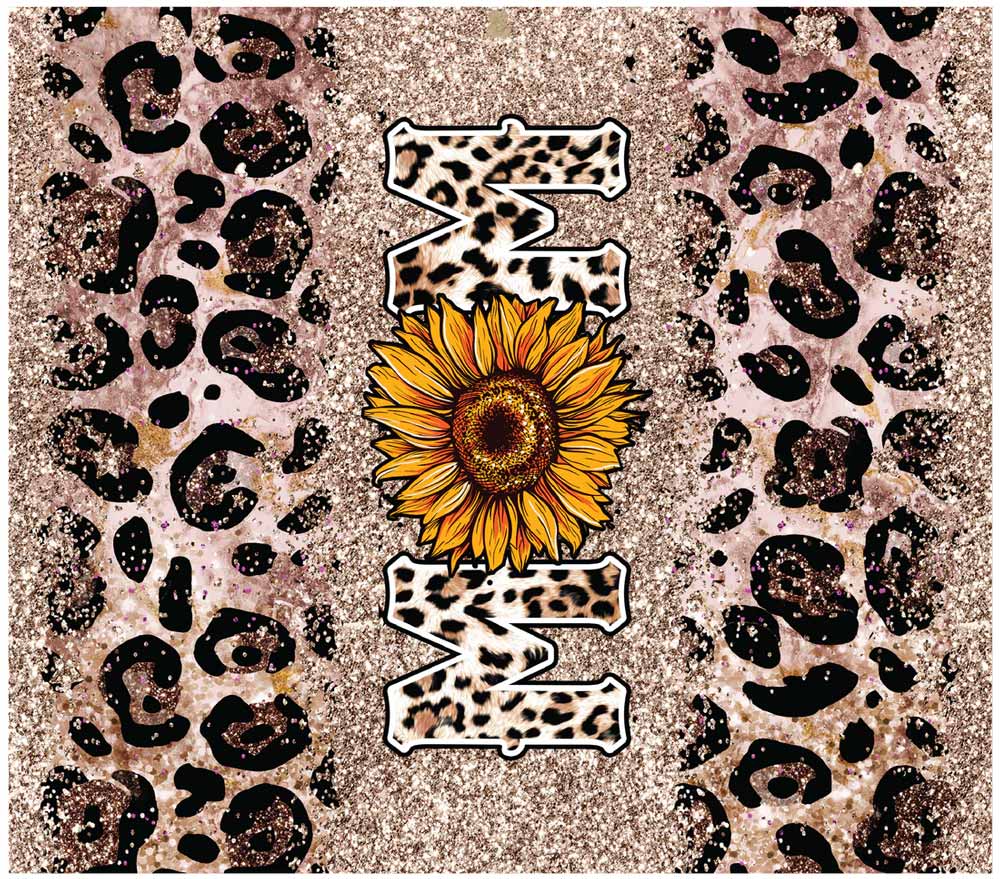 mom-cheetah-wrap Mom Cheetah Sand Tumbler Sublimation Wrap Print - Image 1
