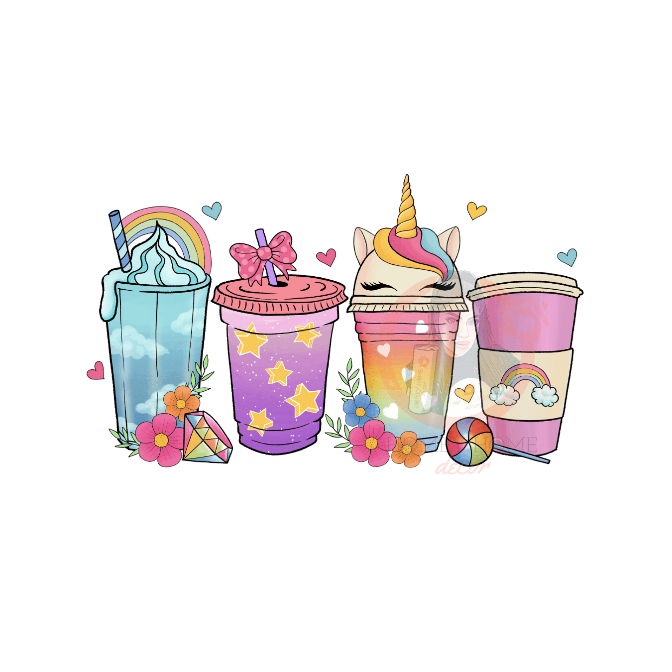 Unicorn Latte Unicorn Coffee Latte Sublimation Libbey Wrap 16Oz - Image 1