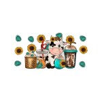 Cow Latte Sunflower Libby 16oz Sublimation Wrap