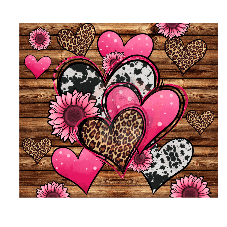 Untitled design (71) Vday Hearts 20oz Tumbler Sublimation Wrap - Image 1