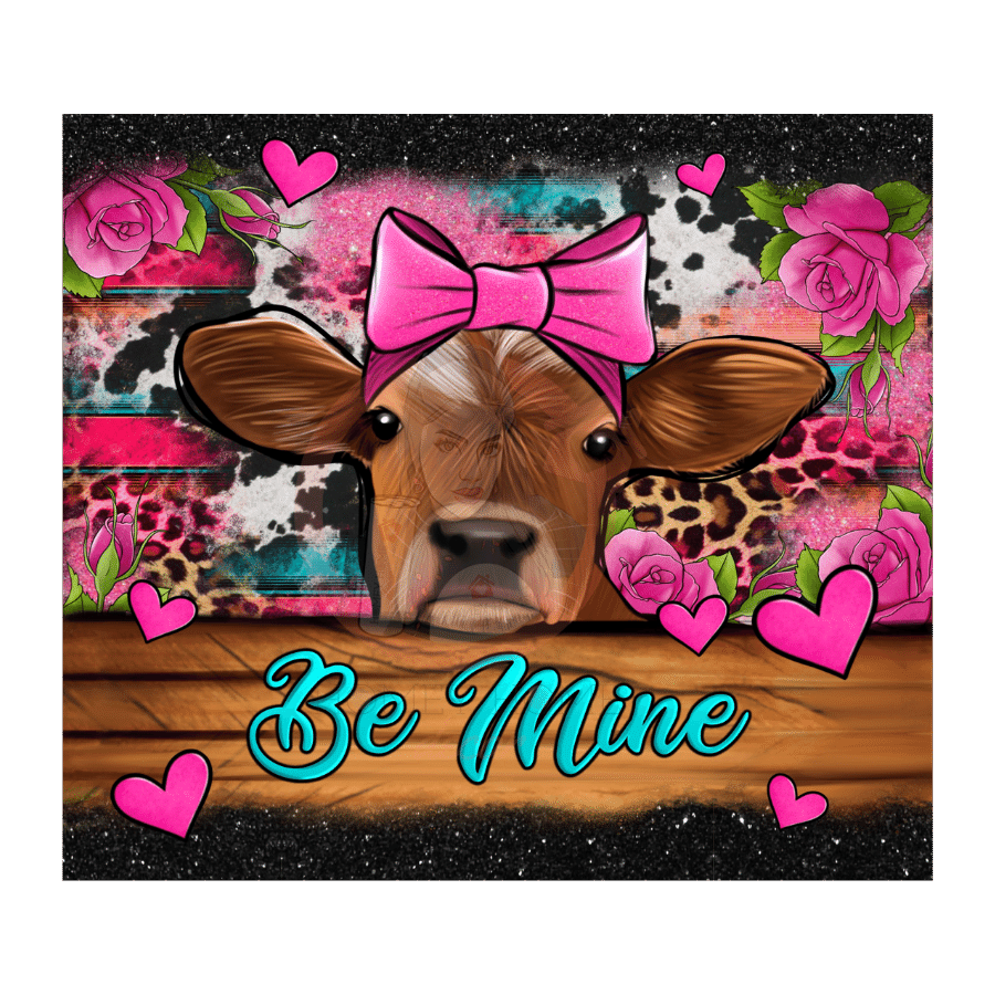 Untitled design (72) Cow Be Mine 20oz Tumbler Sublimation Wrap - Image 1