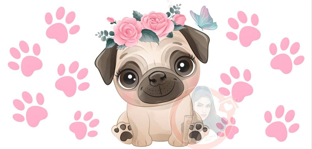 cute-pug-libbey-sub-wrap-web Cute Pug Sublimation Libbey Wrap 16oz - Image 1