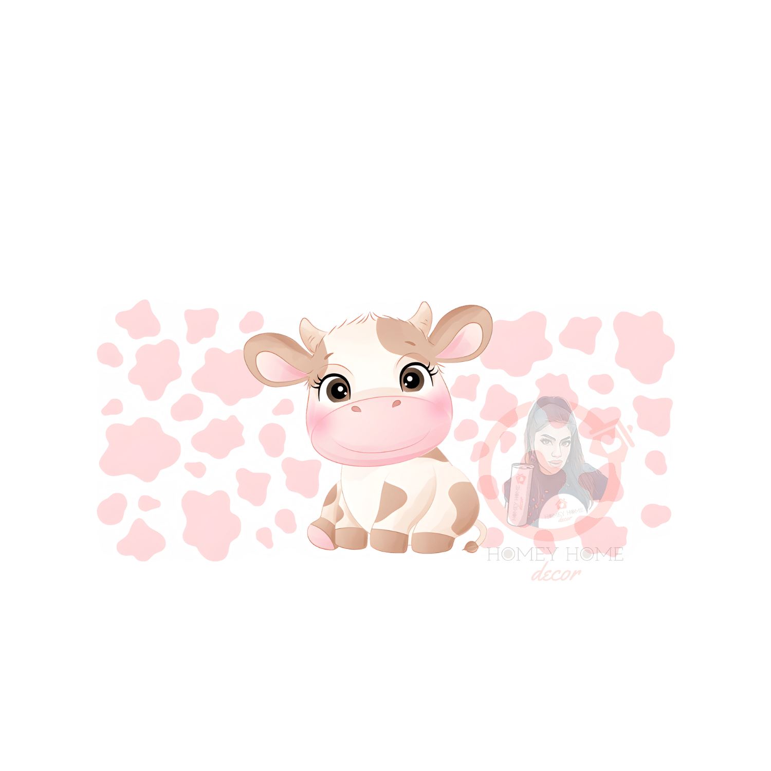 pink cow libbey Pink Cow Libbey 16oz Wrap UVDTF - Image 1