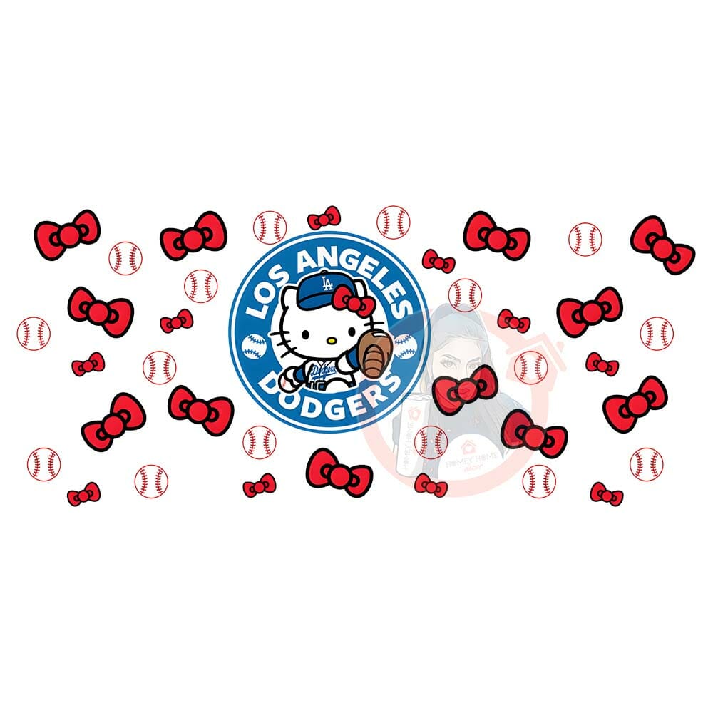 Dodgers libbey wrap web Kitty Baseball01 Sublimation Libbey Wrap 16oz - Image 1