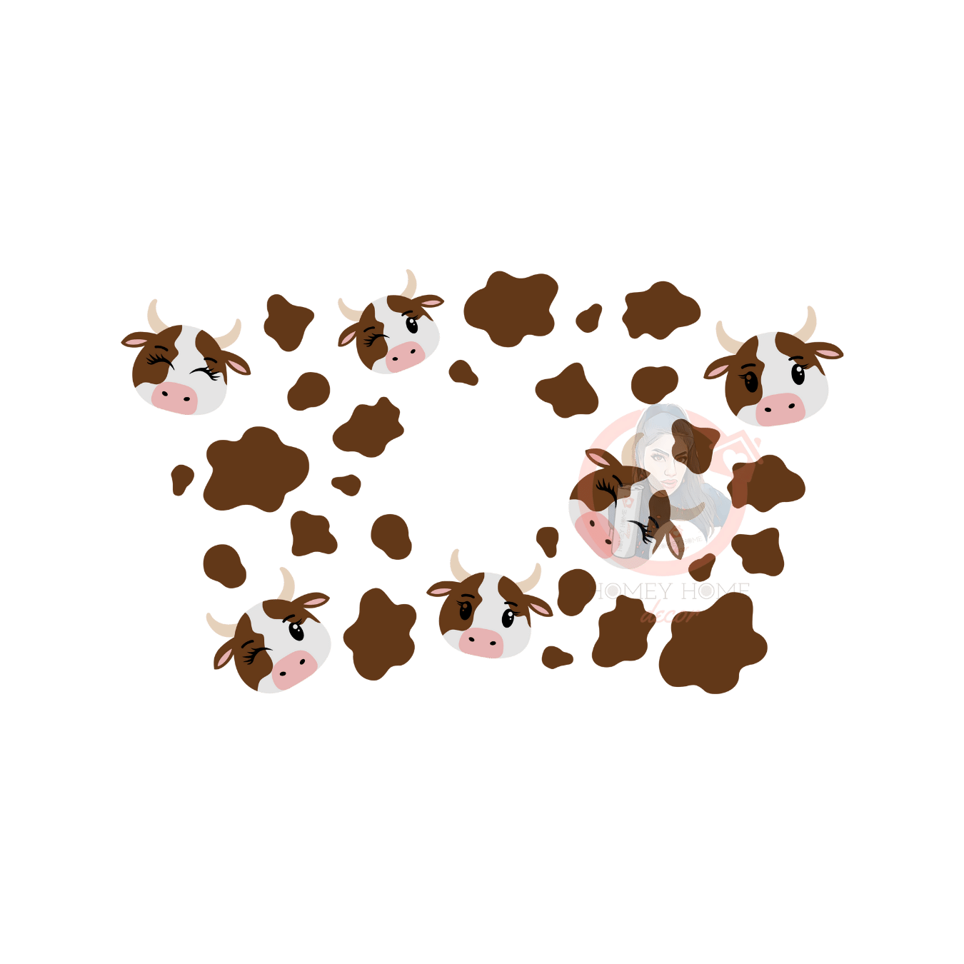 Untitled design - 2023-02-03T172139.110 Brown Cow Cold Cup Wrap Vinyl 24oz - Image 1