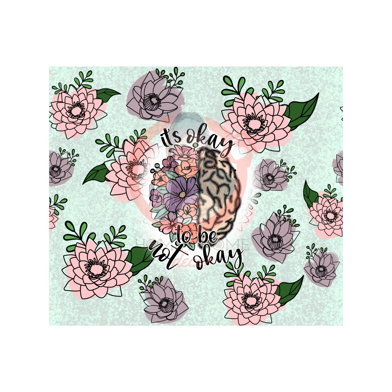 Untitled design - 2023-02-21T165719.251 It's Ok to be Not Ok Tumbler 20oz Sublimation Wrap - Image 1