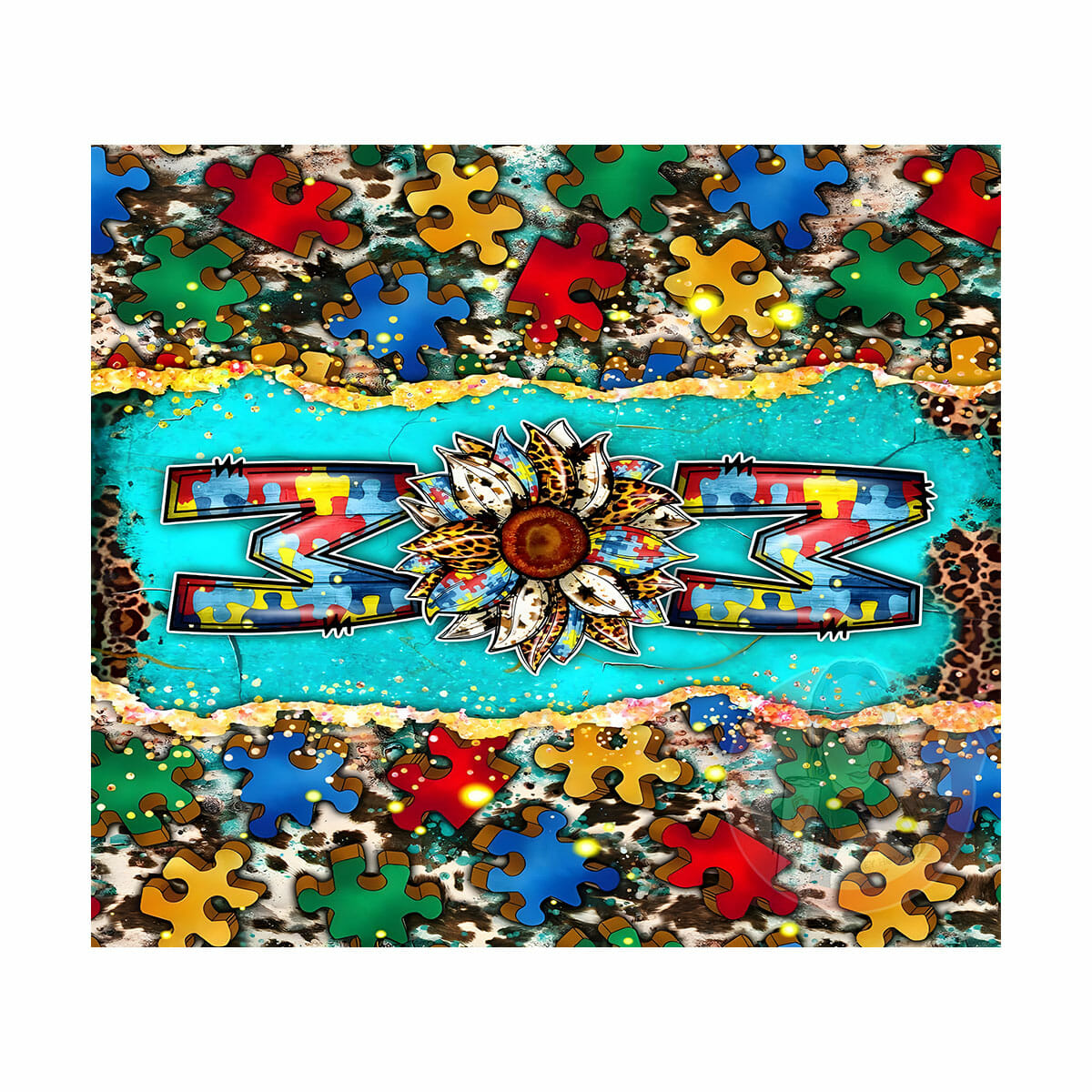 Autism01 tumbler wrap web Autism 01 Tumbler Sublimation Wrap 20oz - Image 1