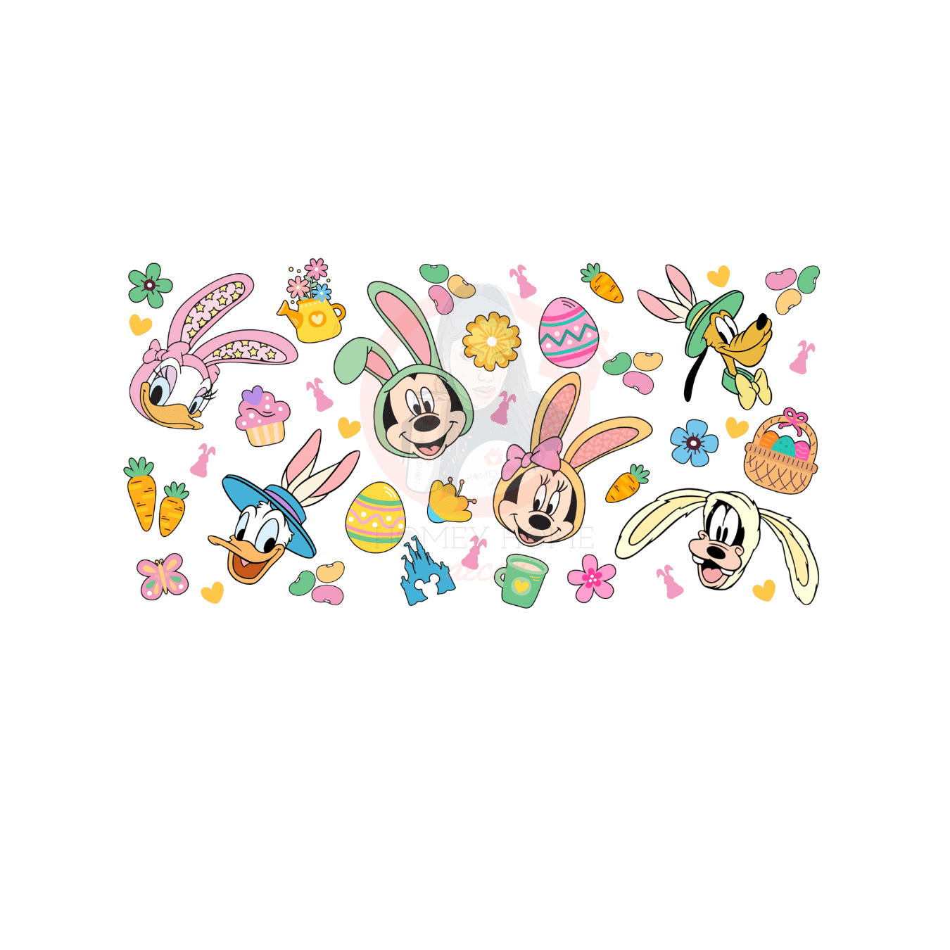 Untitled design - 2023-03-03T201714.555 Mouse and Friends Easter Sublimation Libbey Wrap 16oz - Image 1