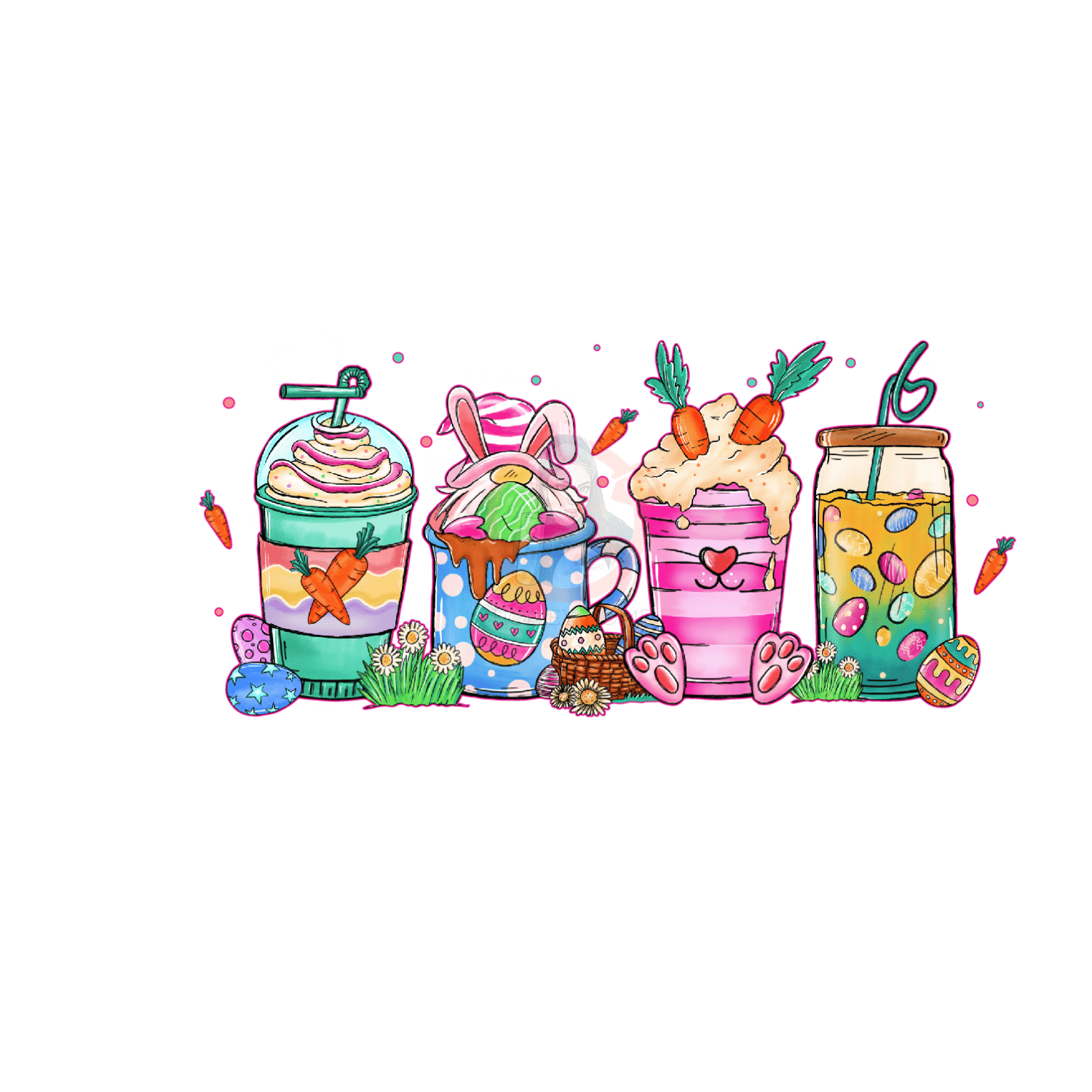 Untitled design - 2023-03-15T010517.530 Easter Cafecito Sublimation Libbey Wrap 16oz - Image 1