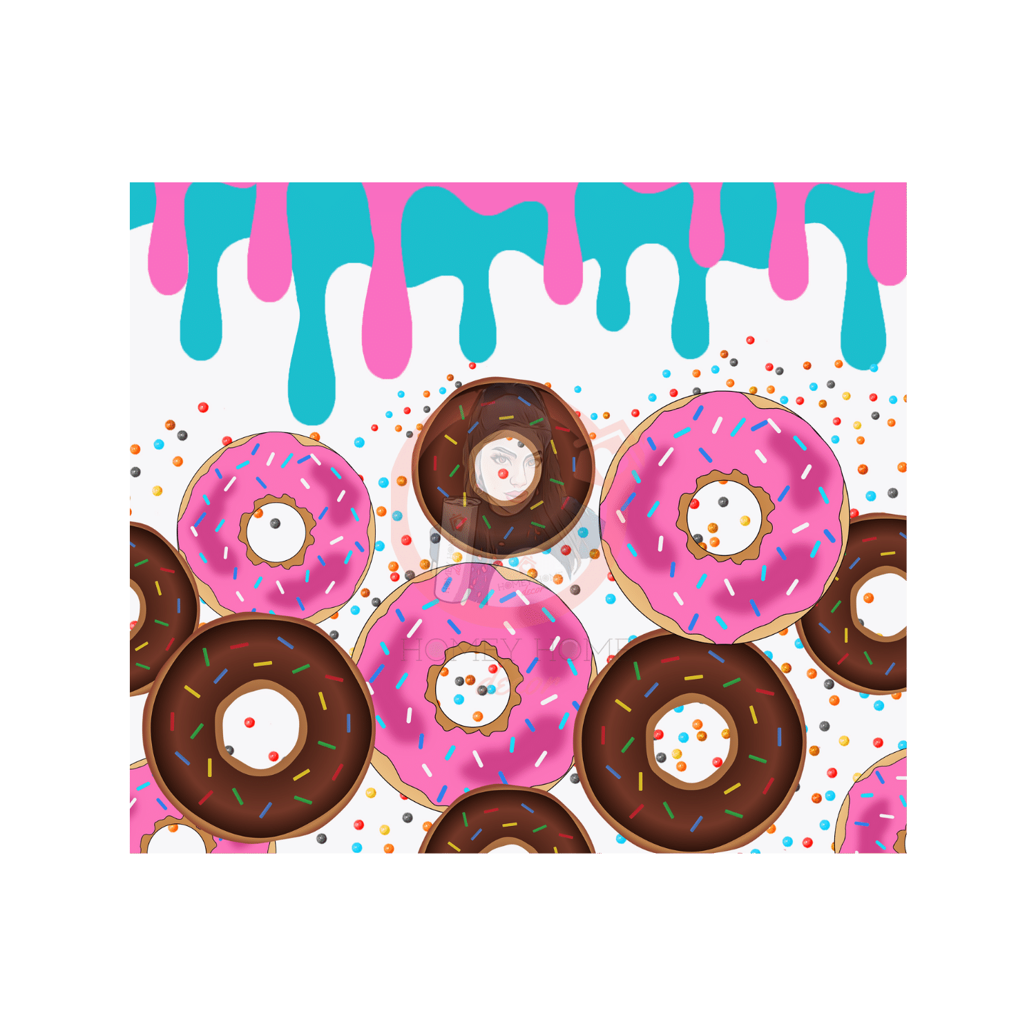 Untitled design - 2023-03-19T185517.113 Dripping Donuts Tumbler Sublimation Wrap 20oz - Image 1
