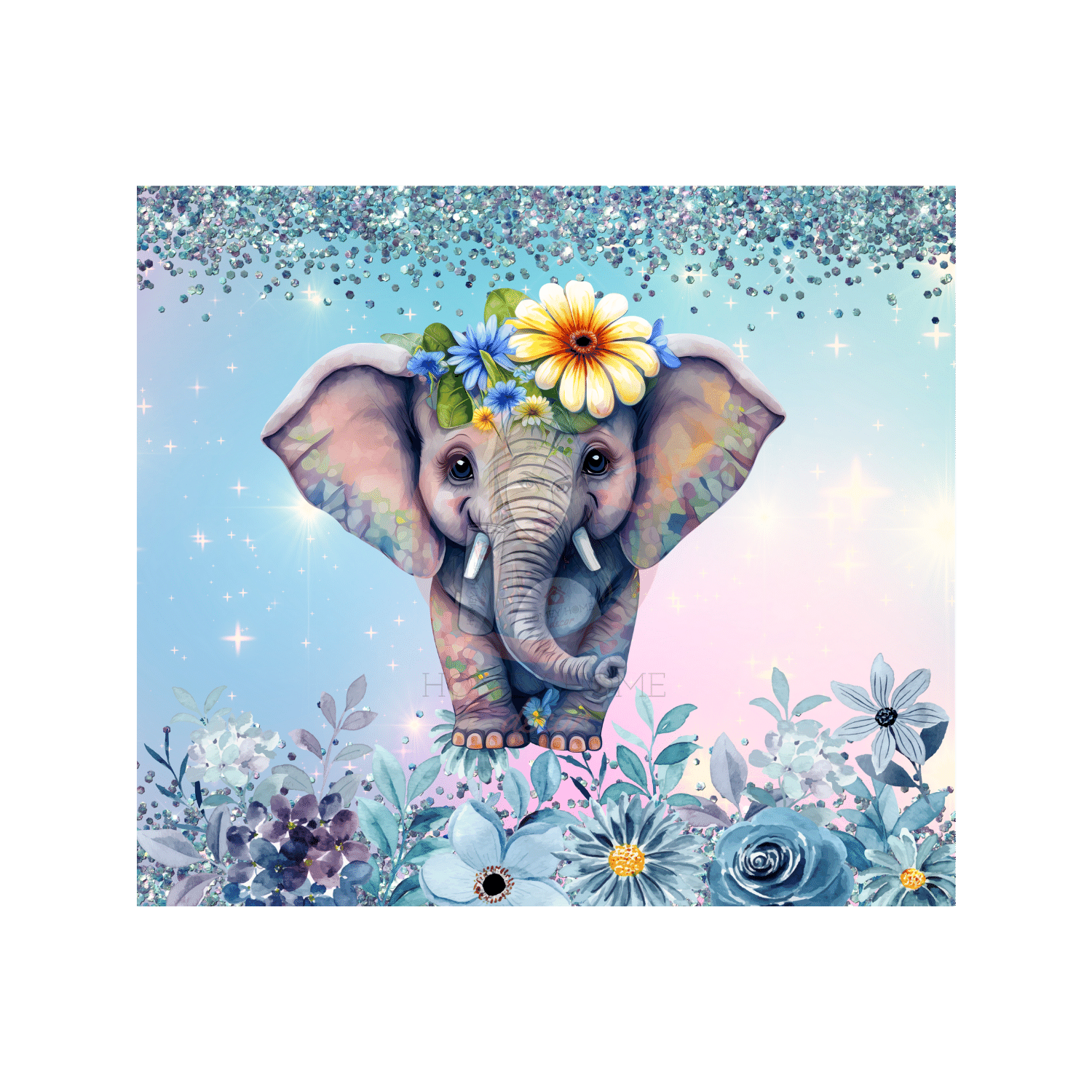 Untitled design - 2023-03-19T185544.807 Elephant 03Tumbler Sublimation Wrap 20oz - Image 1