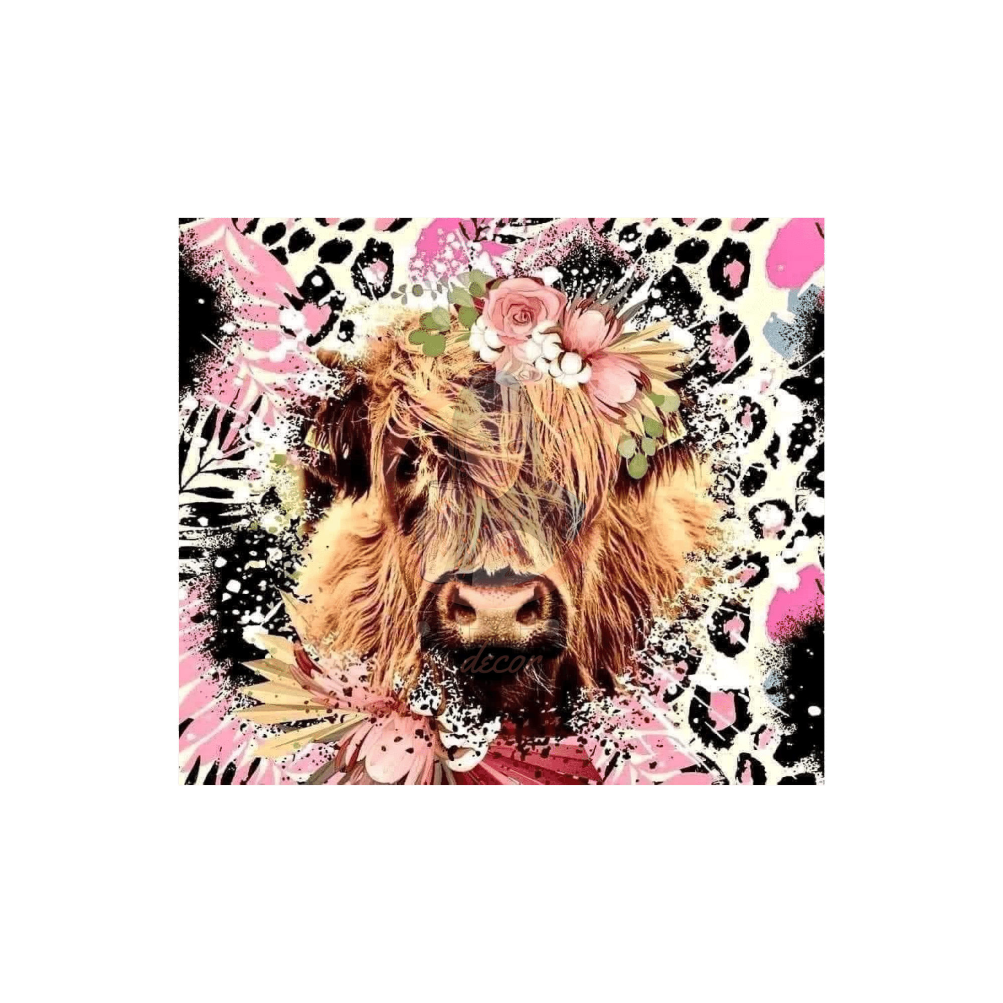 Untitled design - 2023-03-19T191812.458 Highland Cow 02 Tumbler Sublimation Wrap 20oz - Image 1