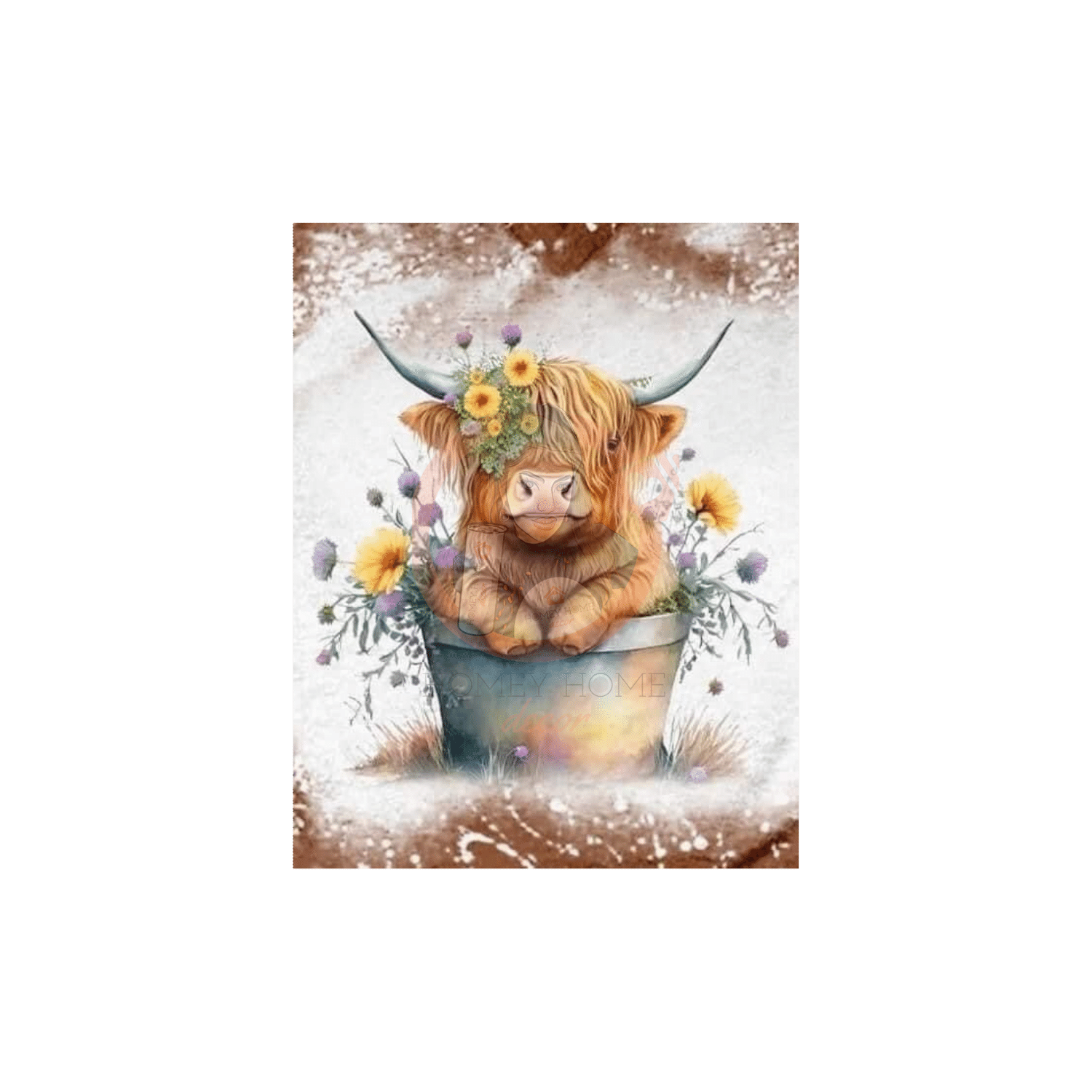 Untitled design - 2023-03-19T192710.678 Highland Cow 03 Tumbler Sublimation Wrap 20oz - Image 1