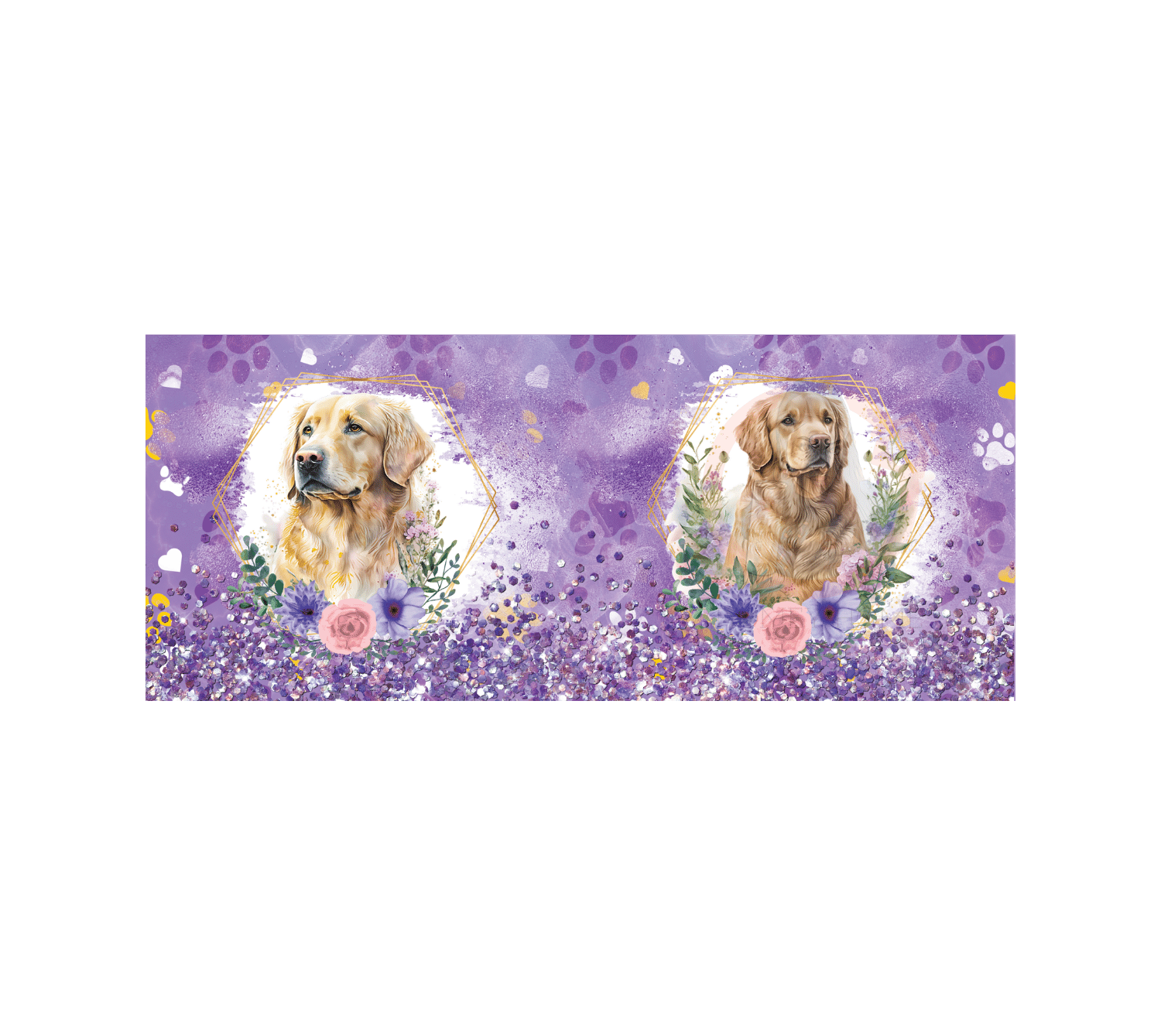 Untitled design - 2023-03-23T215831.453 Golden Retriever Sublimation Mug Wrap - Image 1