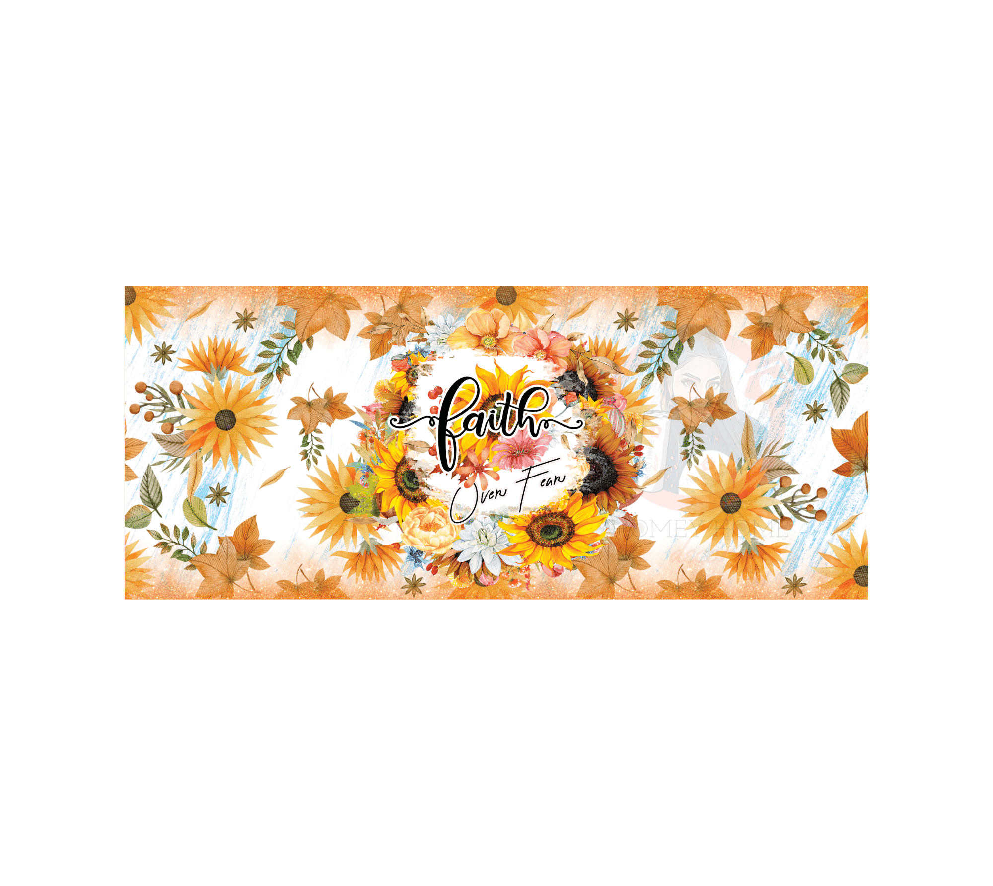 Untitled design - 2023-03-23T220806.837 Faith Over Fear Sublimation Mug Wrap - Image 1