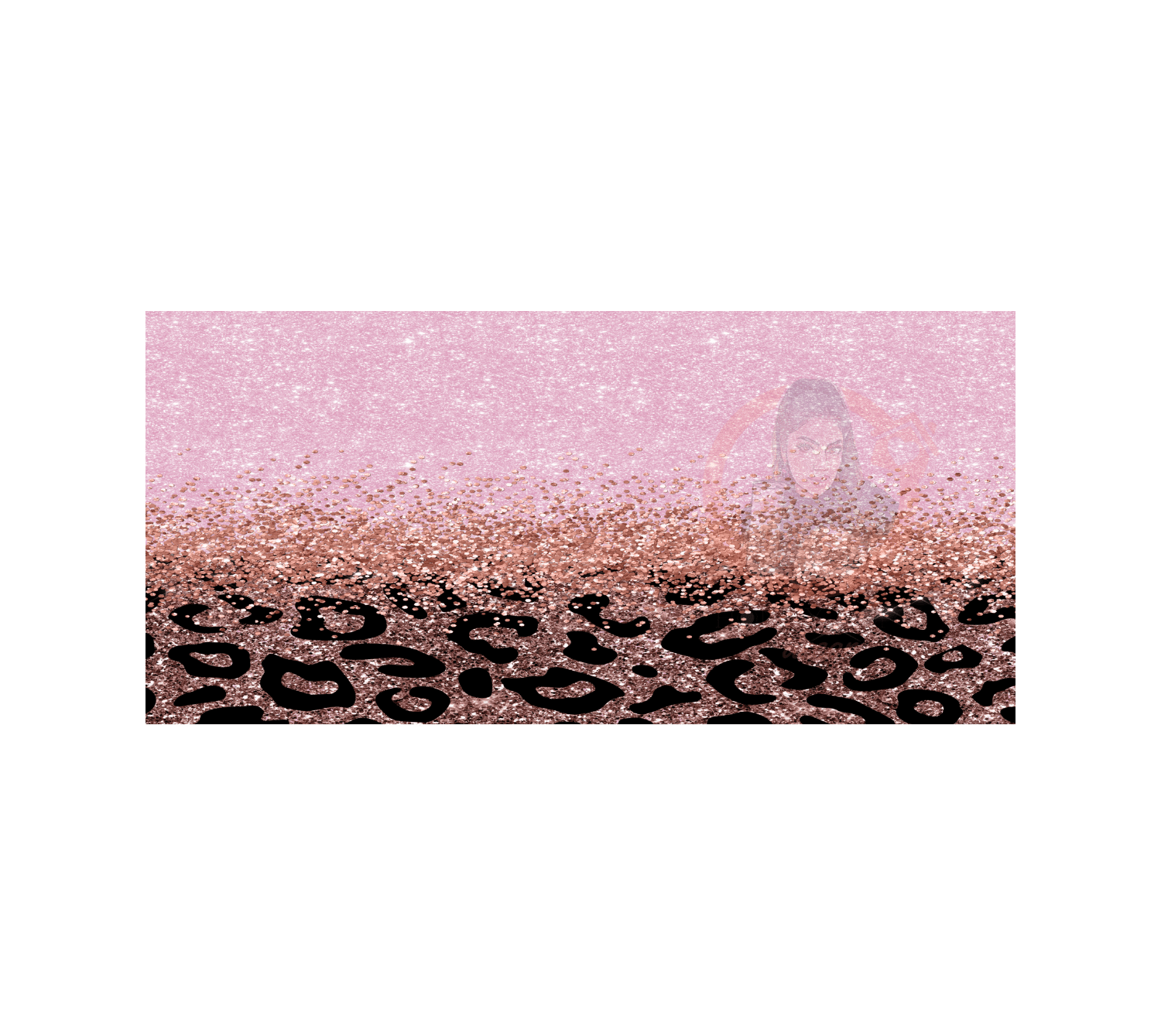 Untitled design - 2023-03-23T220927.994 Pink Glitter with Cheetah Sublimation Mug Wrap - Image 1