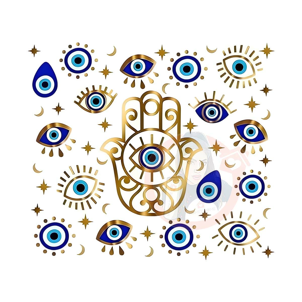 evil eye 05 tumbler sub wrap web Evil Eye 05 Tumbler Sublimation Wrap 20oz - Image 1