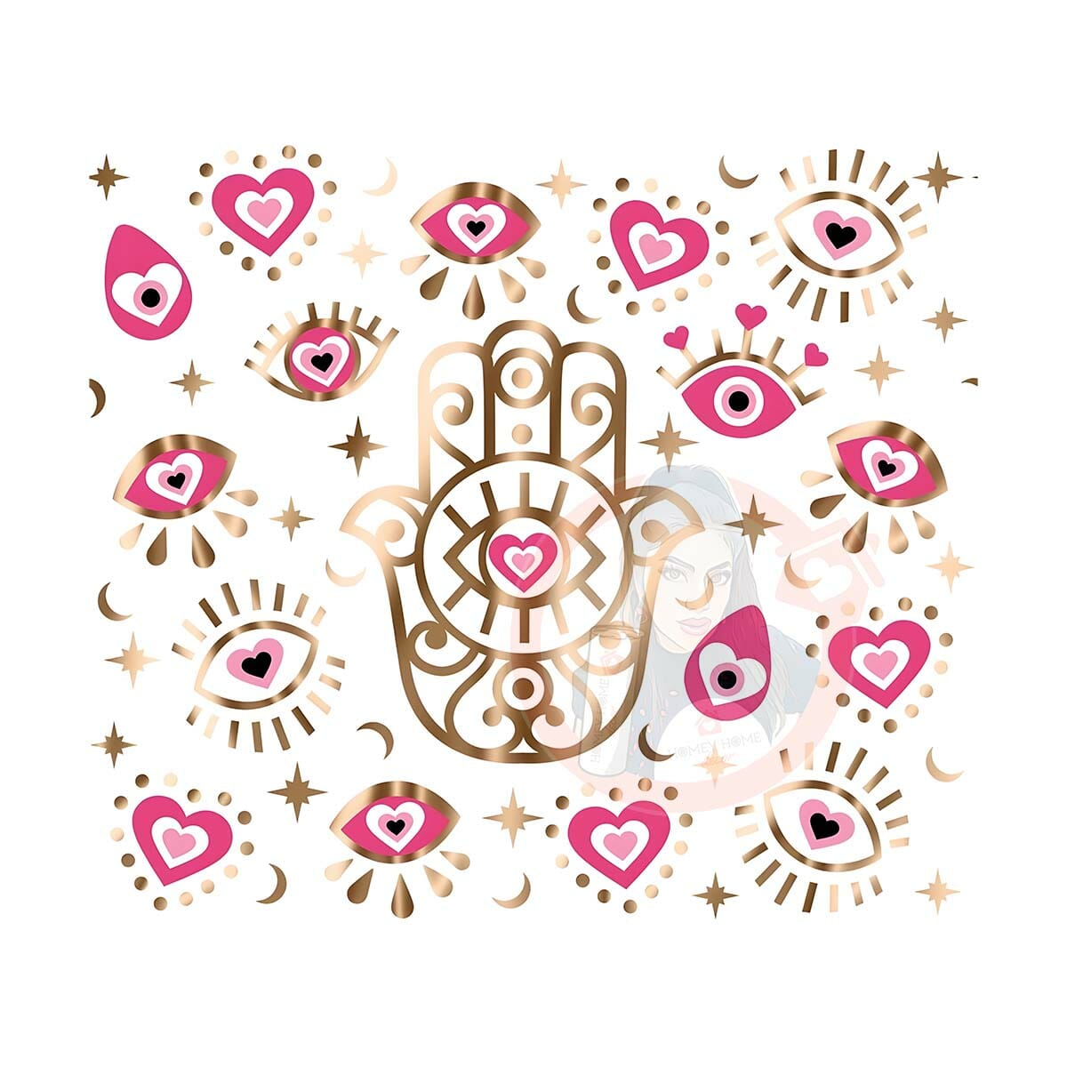 evil eye 06 tumbler sub wrap web Evil Eye 06 Tumbler Sublimation Wrap 20oz - Image 1