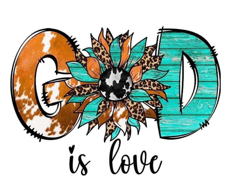 god is love God Is Love Heat Transfer Vinyl Print - Image 1
