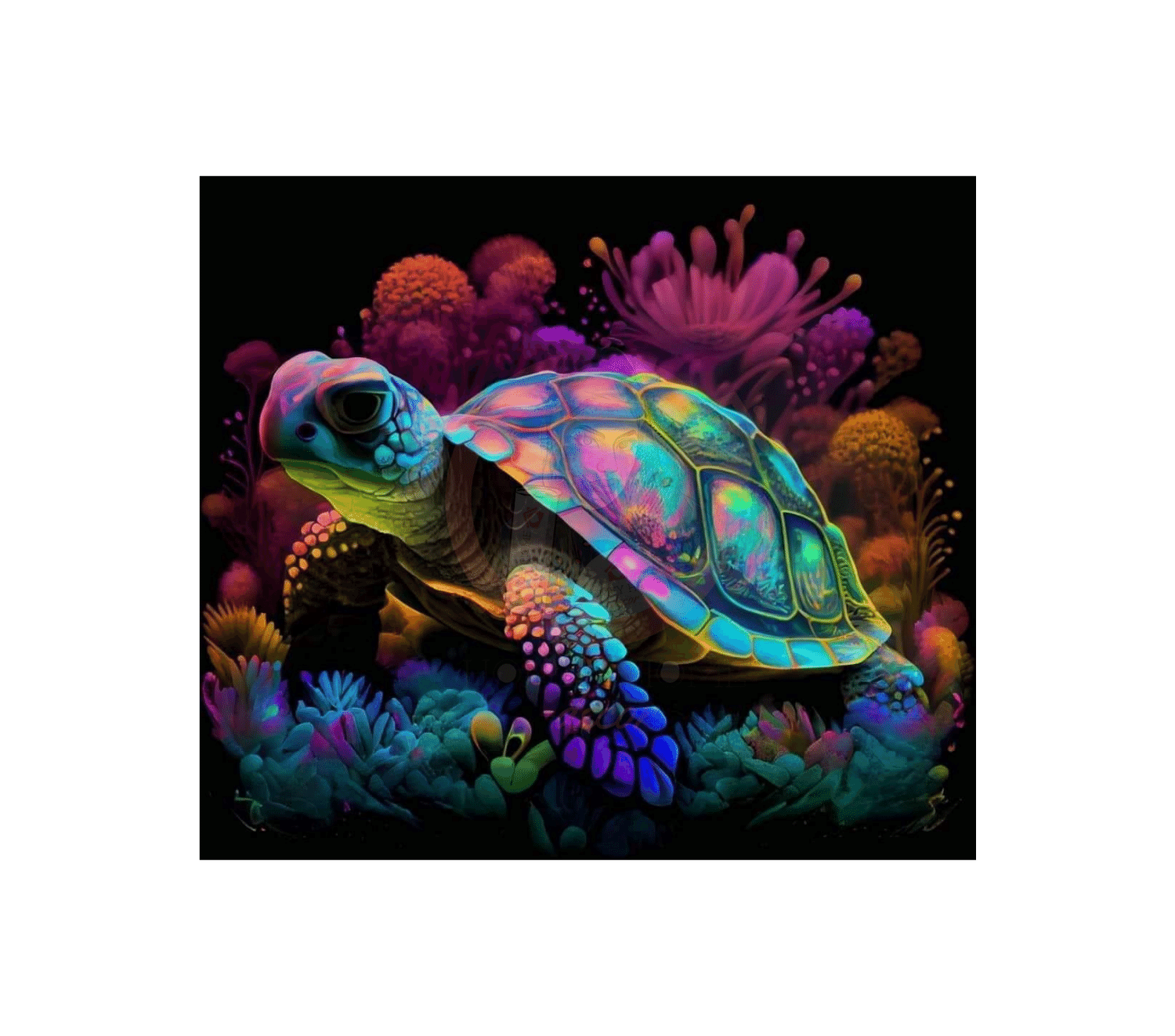 Untitled design - 2023-04-06T230223.480 Neon Turtle Sublimation Wrap 20oz - Image 1