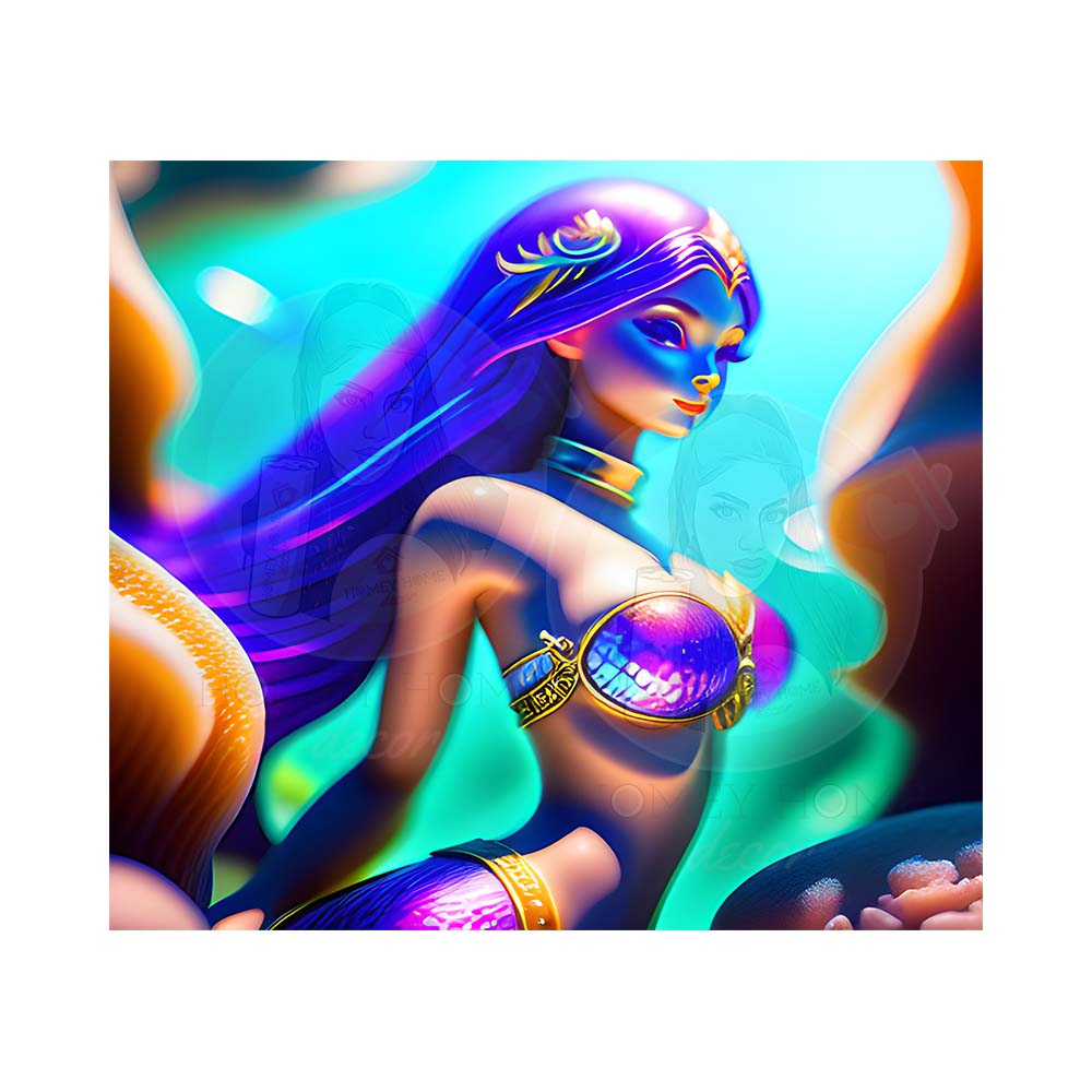 3D Mermaid Sub Wrap 3D Mermaid 01 Sublimation Tumbler Wrap 20oz - Image 1