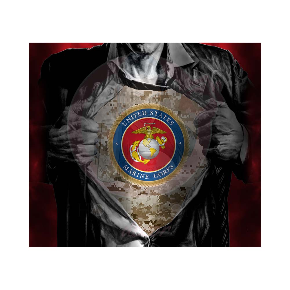 Superman Marines Tumbler Sub Wrap Superman Marines Sublimation Tumbler Wrap 20oz - Image 1