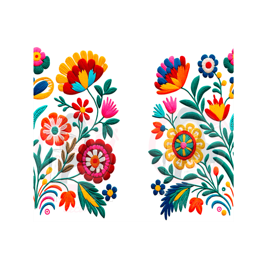 Untitled design - 2023-05-15T135702.198 Mexican Embroydery Tumbler Wrap 20oz - Image 1