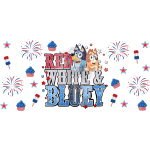 Red,White Bluey Libbey Wrap 16 oz UVDTF