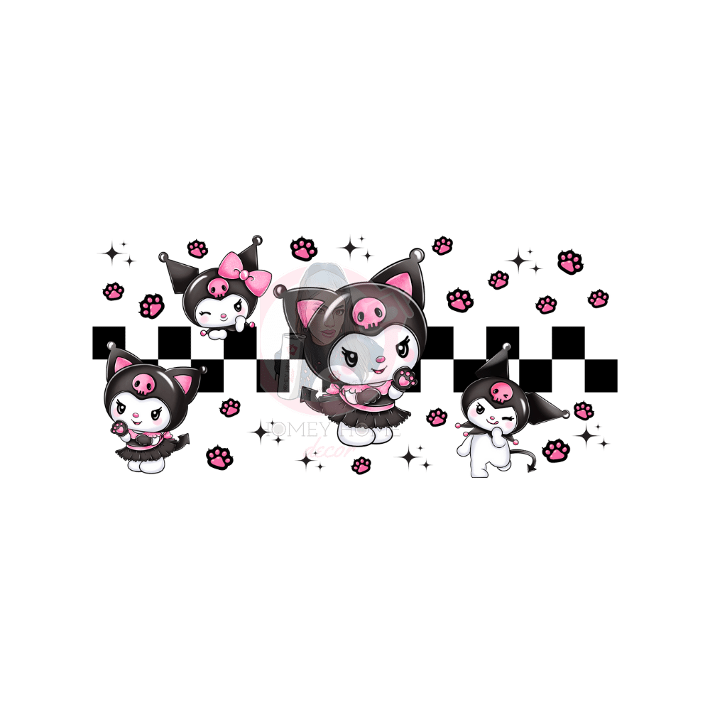 Copy of Untitled - 2023-06-23T174831.417 Kawaii Kuro Checker Libbey Wrap UVDTF - Image 1