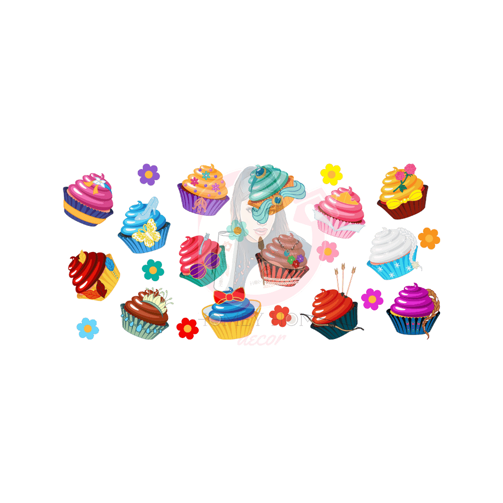 Copy of Untitled (89) Princess Cupcakes Libbey Wrap UVDTF - Image 1