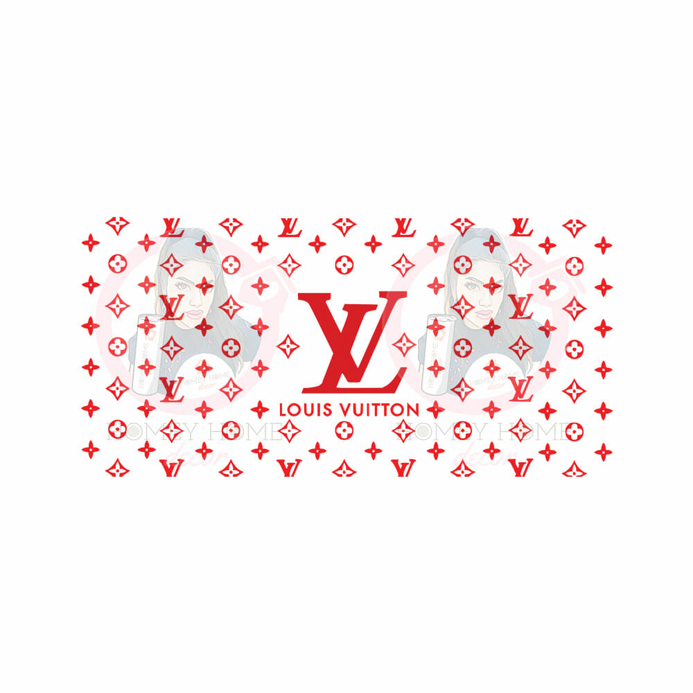 LV libbey Red web Red L V Fashion Libbey Wrap UVDTF - Image 1