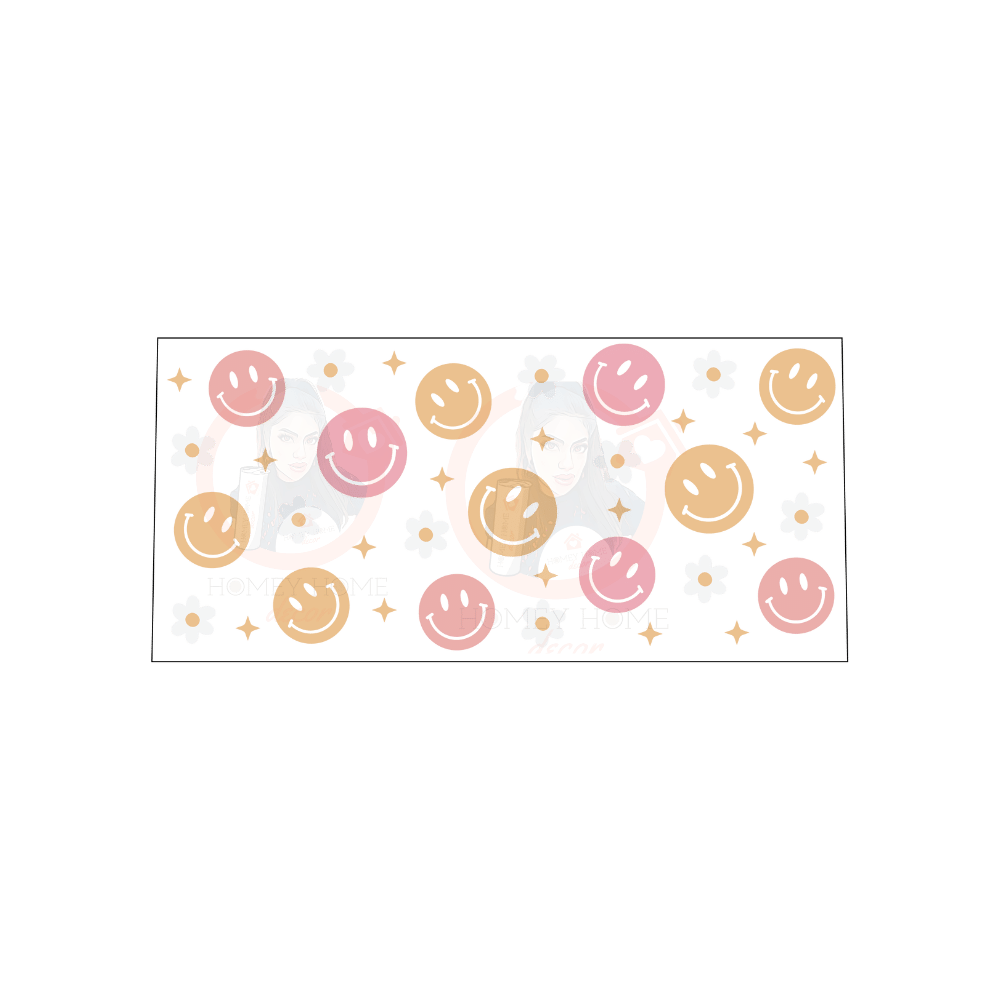 Untitled design - 2023-06-01T210749.897 Smiley Flower Libbey Wrap 16 oz UVDTF - Image 1