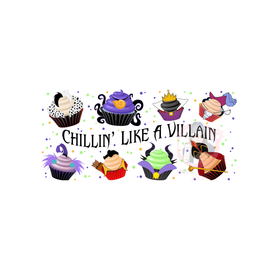 Untitled design - 2023-06-05T013718.497 Chillin’ Like A Villain Cupcakes Libbey Wrap UVDTF - Image 1