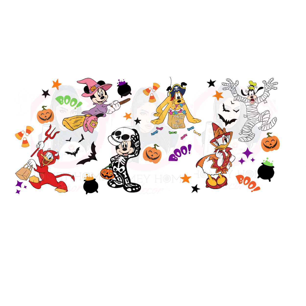 Mouse and Friends Halloween M and Friends Halloween Libbey Wrap UVDTF - Image 1