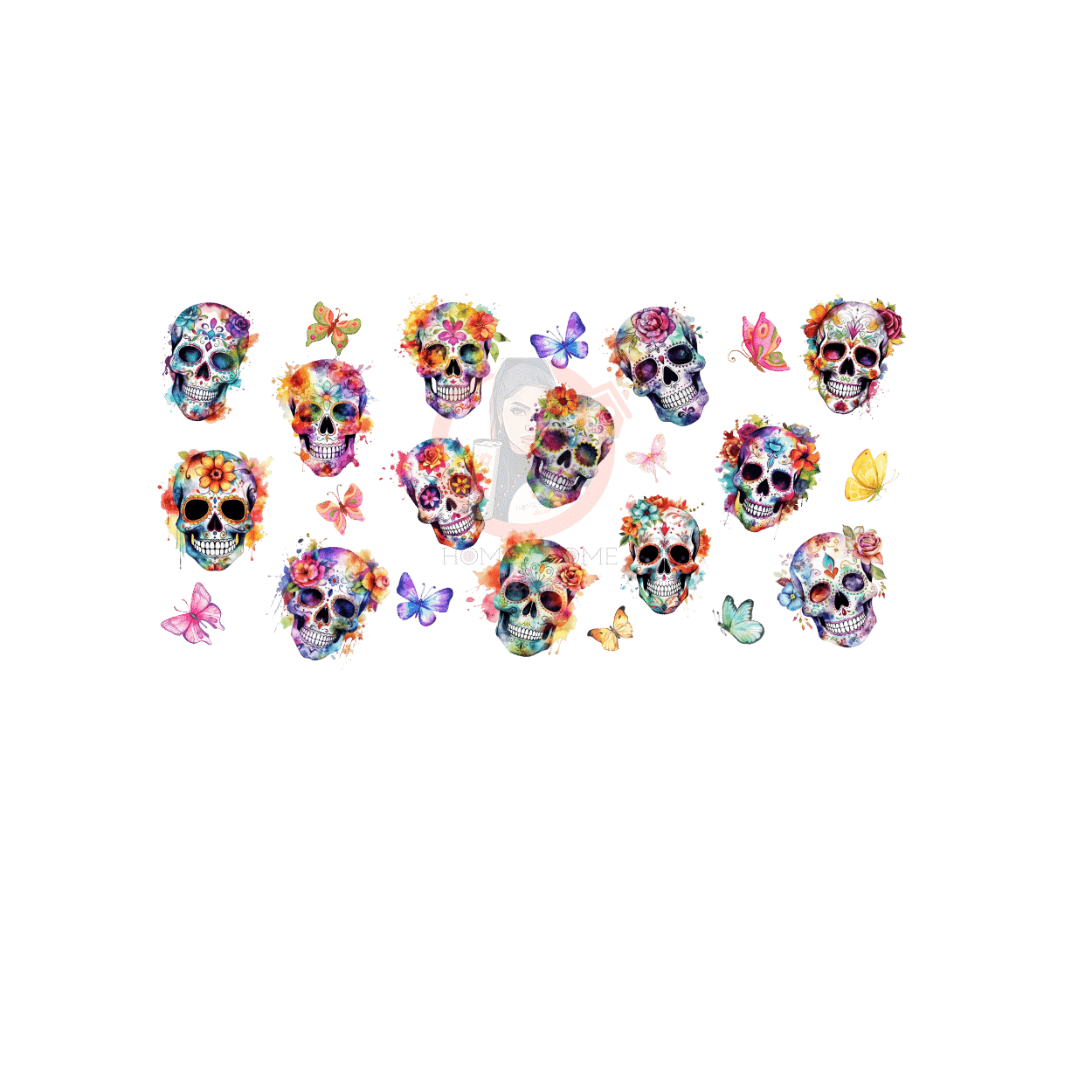 Untitled design - 2023-08-02T031459.031 Dia De Muertos 02 Sublimation Wrap 16oz - Image 1