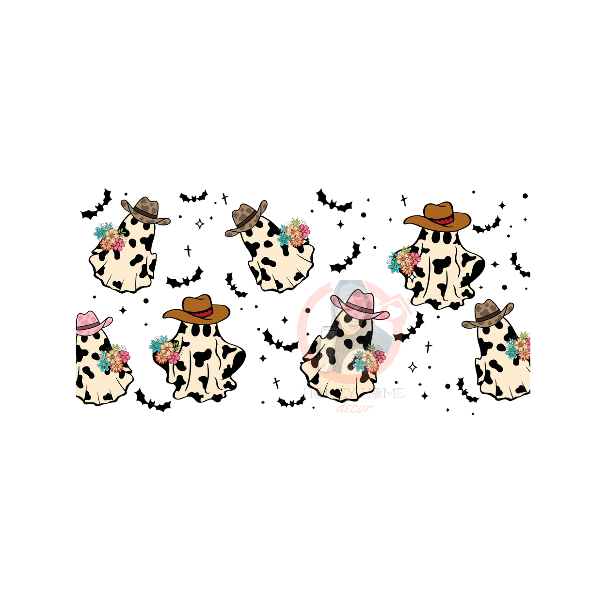 Untitled design - 2023-08-04T010425.638 Cowboy Ghosts libbey Sublimation Wrap 16oz - Image 1