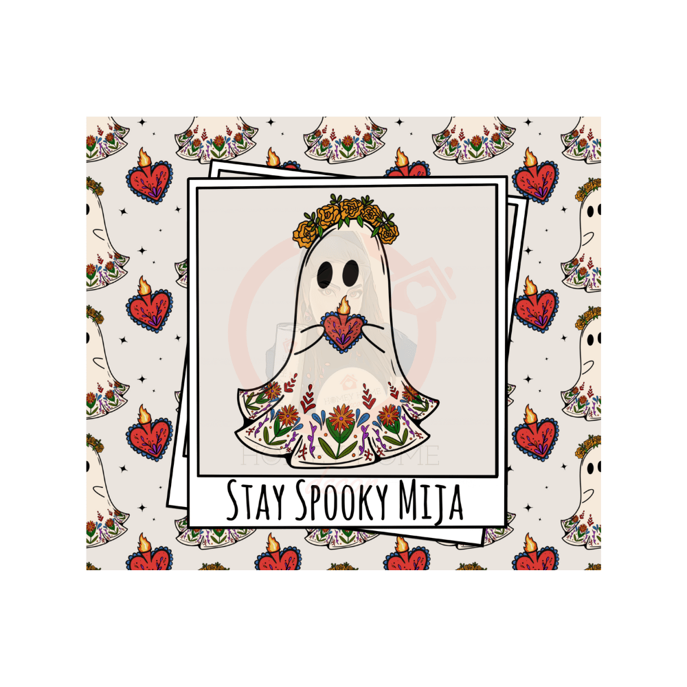 Copy of Untitled - 2023-09-01T120223.444 Spooky Mija Sublimation Tumbler Wrap 20oz - Image 1