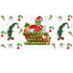 Green Xmas Cartoon Libbey Wrap UVDTF