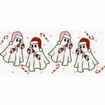 Candy Cane Ghostie Libbey Wrap UVDTF