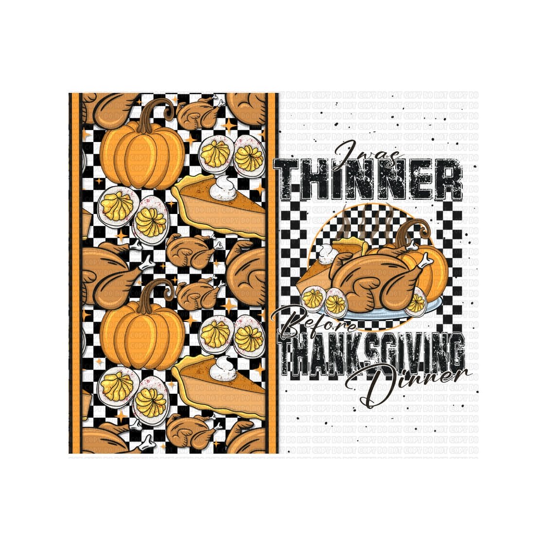 Untitled design - 2023-10-16T231036.184 Thanksgiving Dinner Tumbler Wrap 20oz - Image 1