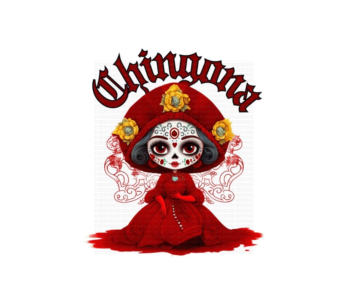 Copy of Untitled - 2023-11-10T160422.046 Catrina Chingona Red UVDTF Decal - Image 1