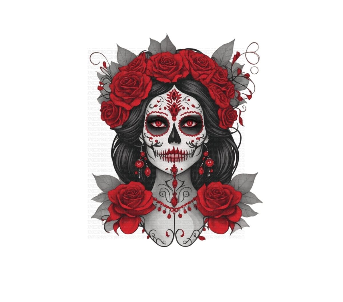 Copy of Untitled - 2023-11-10T160523.438 Red Catrina 001 UVDTF Decal - Image 1