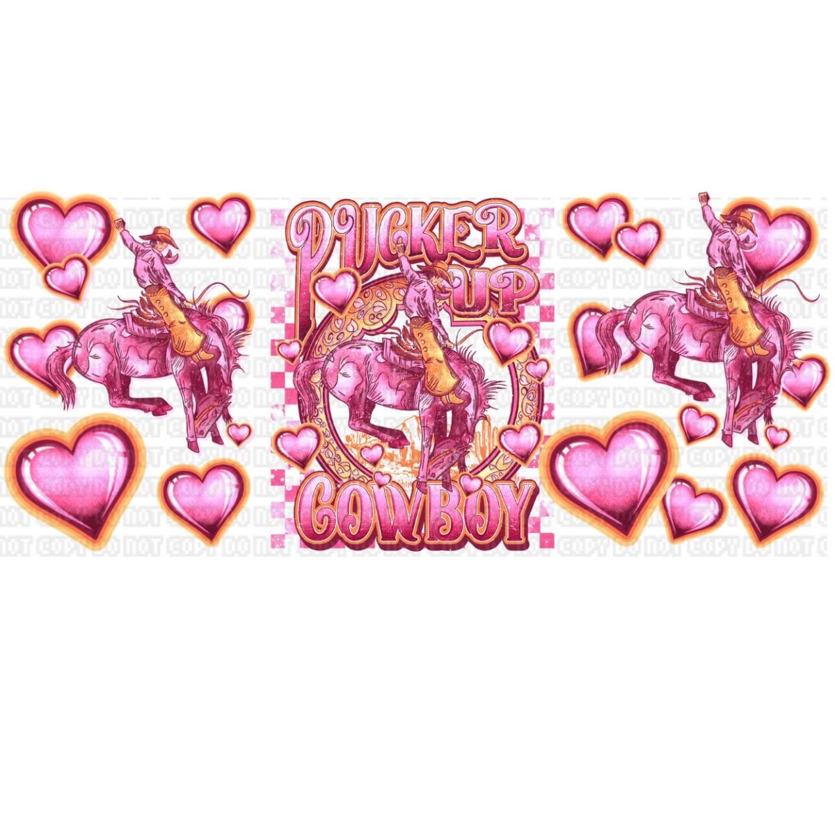 $15 LIBBEY CUP WITH UVDTF WRAP (10) Pucker Up Cowboy 01 Sublimation Libbey Wrap 16oz - Image 1