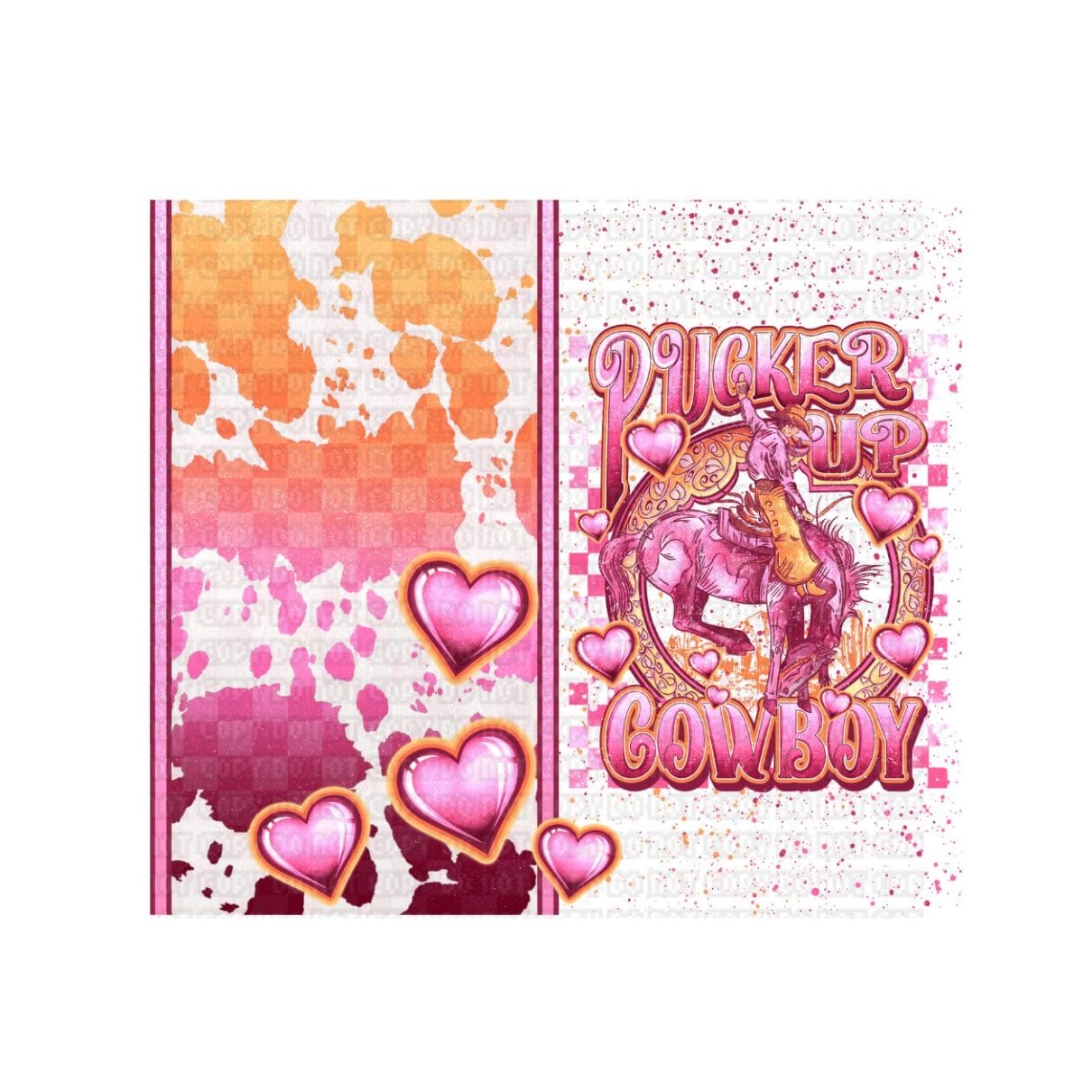 $15 LIBBEY CUP WITH UVDTF WRAP (3) Pucker Up Cowboy 01 Tumbler Wrap 20oz - Image 1