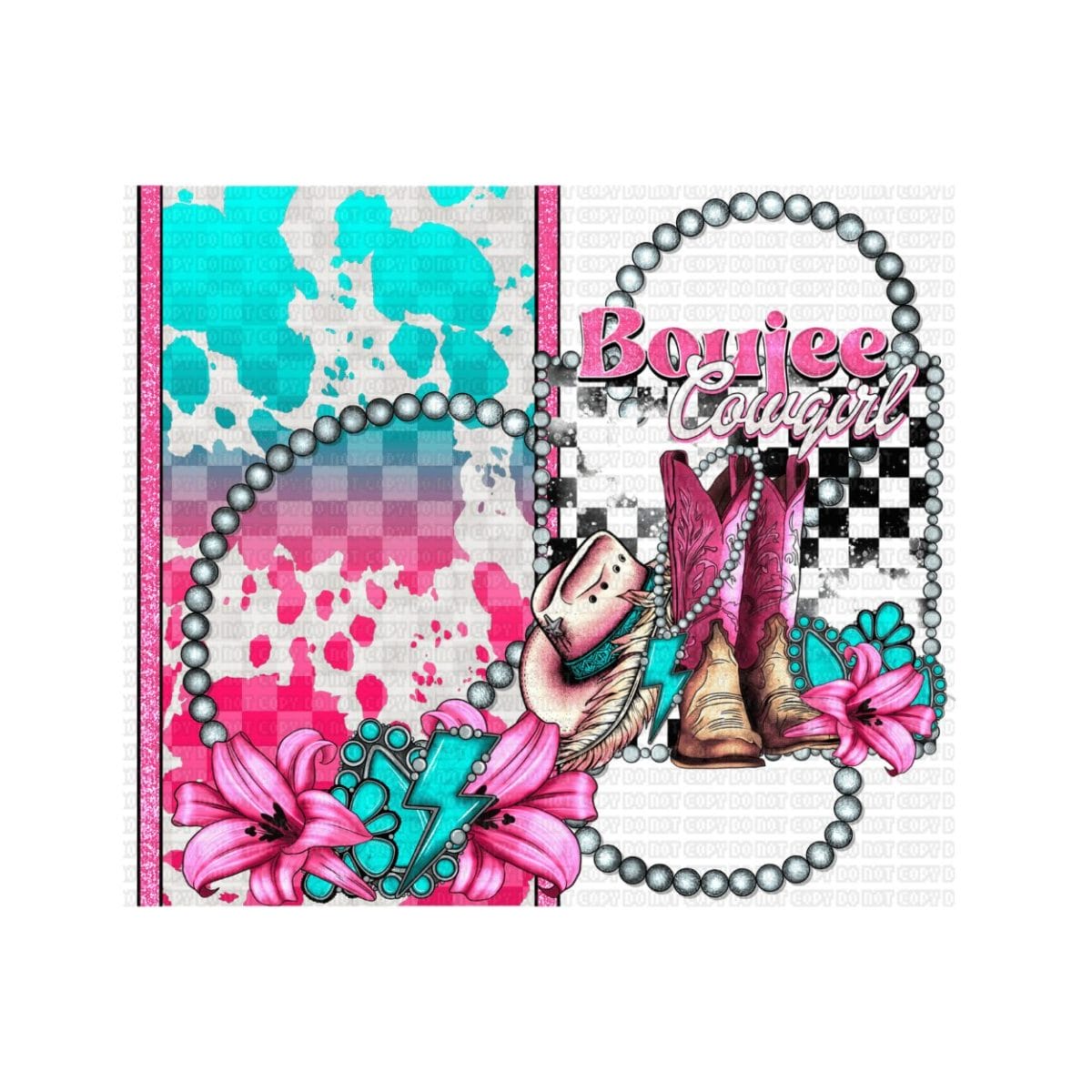 Untitled design - 2023-12-10T154856.481 Boujee Cowgirl Tumbler Wrap 20oz - Image 1