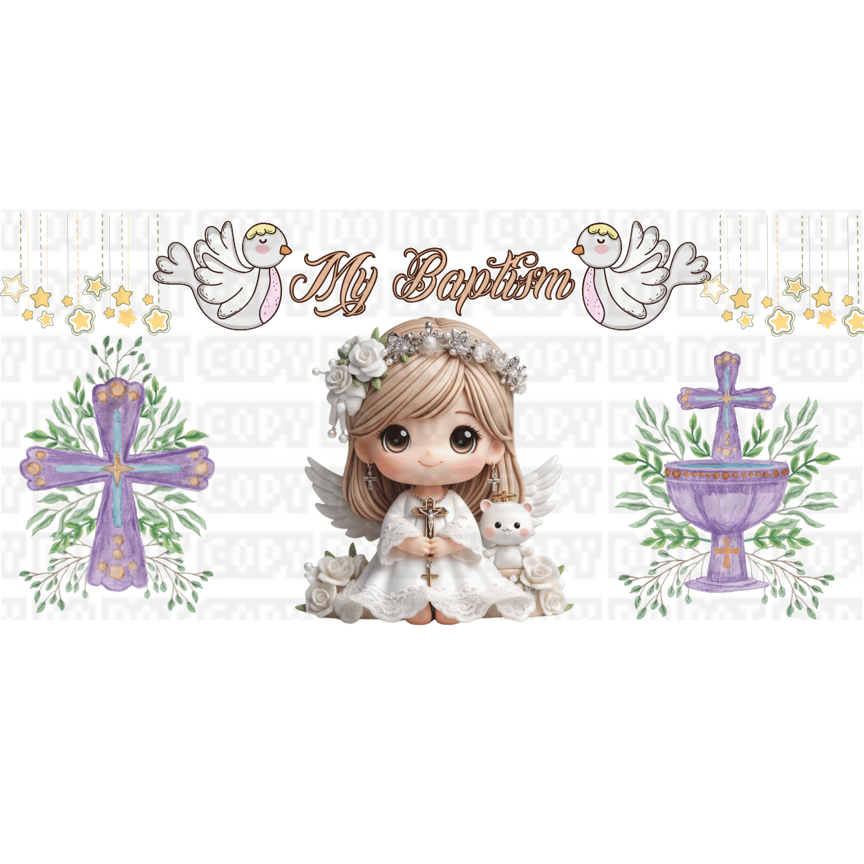 $15 LIBBEY CUP WITH UVDTF WRAP - 2024-01-26T164345.164 My Baptism(girl) Libbey Wrap - Image 1