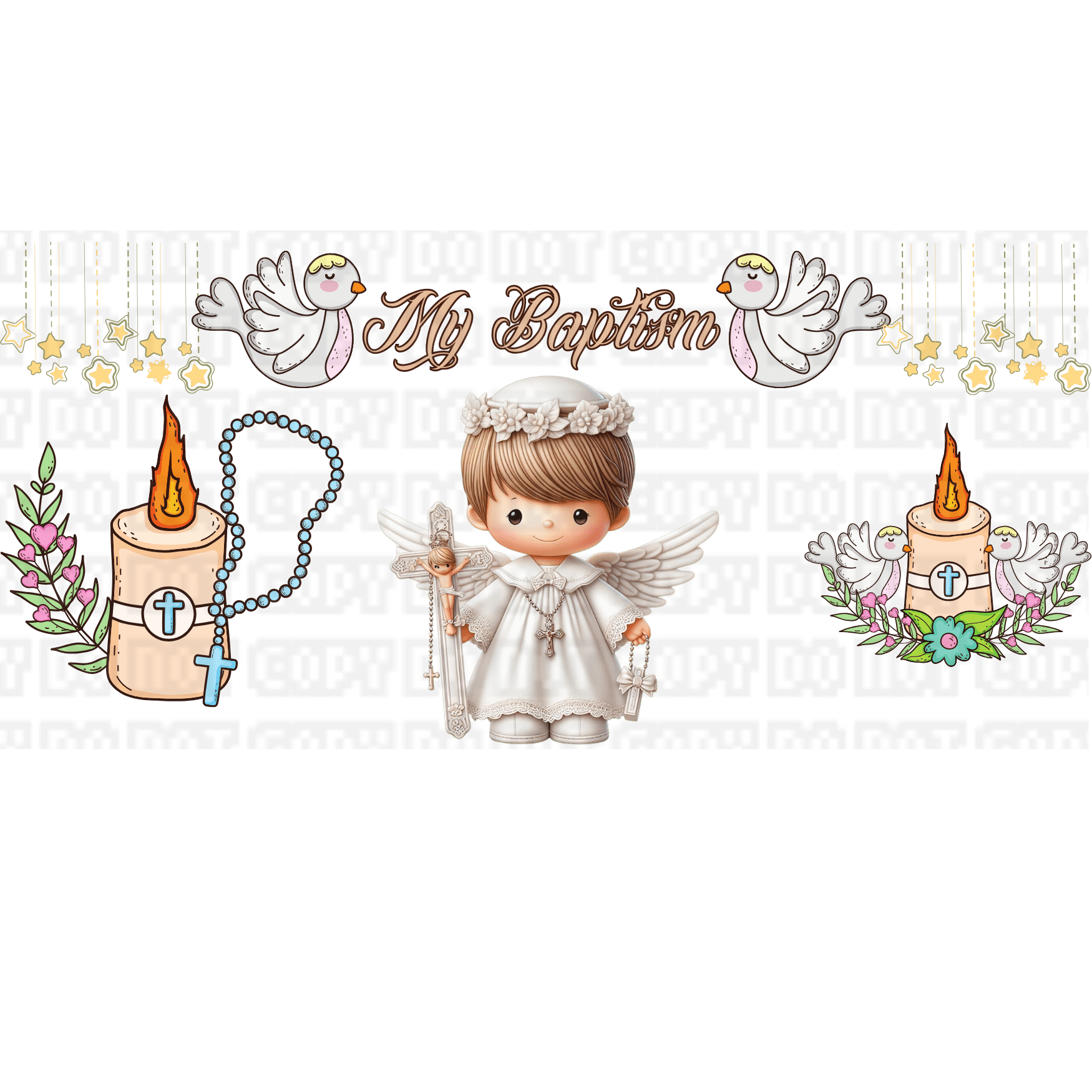 $15 LIBBEY CUP WITH UVDTF WRAP - 2024-01-26T164746.058 My Baptism(boy) Libbey Wrap - Image 1
